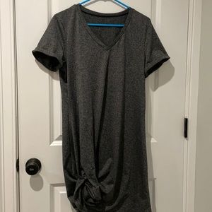 Breathable Grey Dress with small tie
